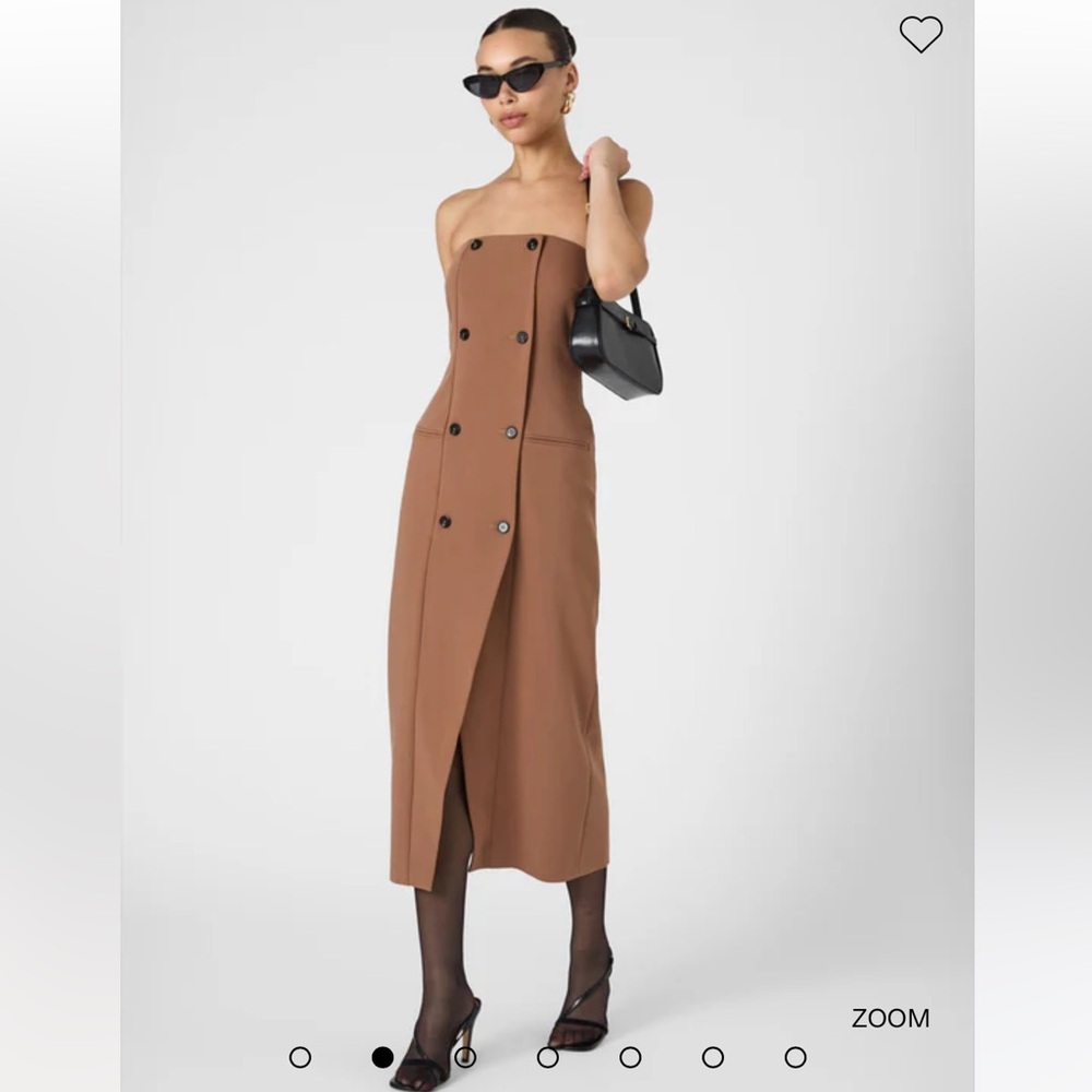 French Connection Azra Twill Strapless Midi Dress